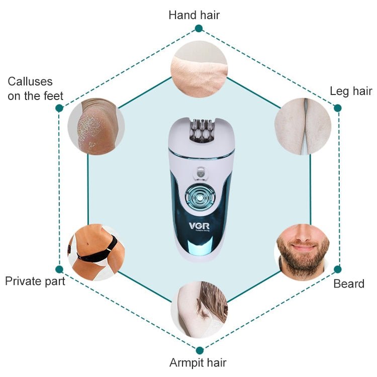 VGR V - 700 3W 4 in 1 Electric Hair Remover, Plug Type: EU Plug - British D'sire