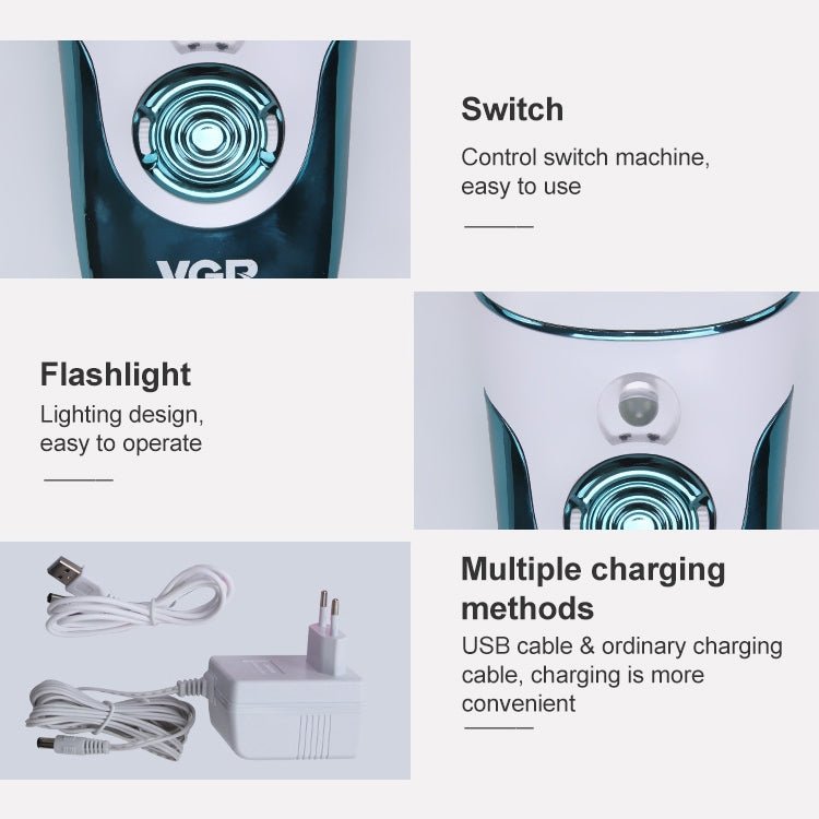 VGR V - 700 3W 4 in 1 Electric Hair Remover, Plug Type: EU Plug - British D'sire