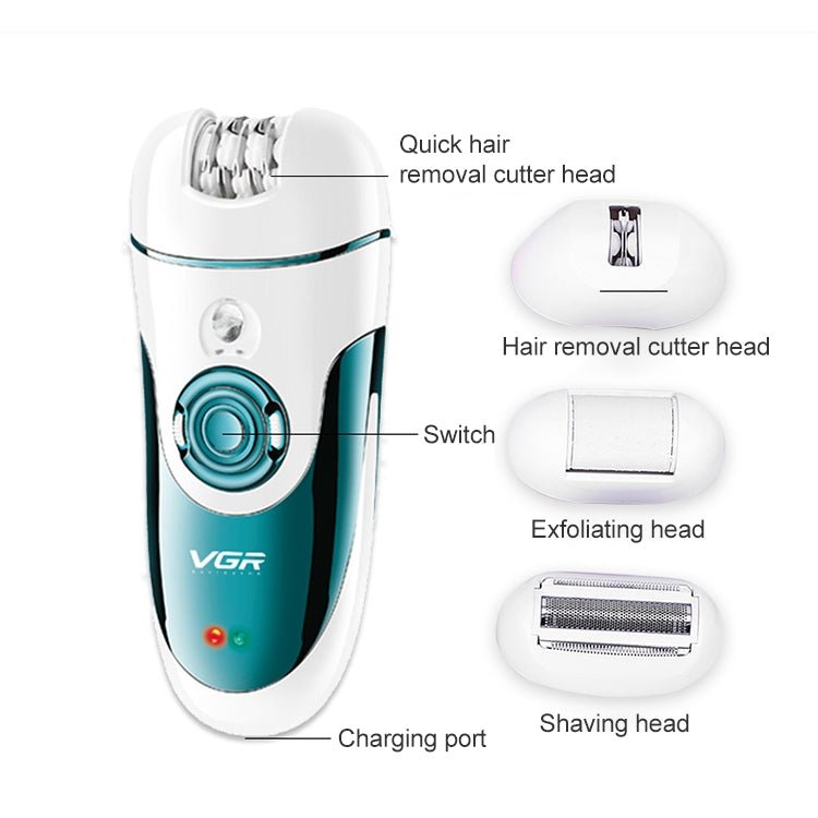 VGR V - 700 3W 4 in 1 Electric Hair Remover, Plug Type: EU Plug - British D'sire