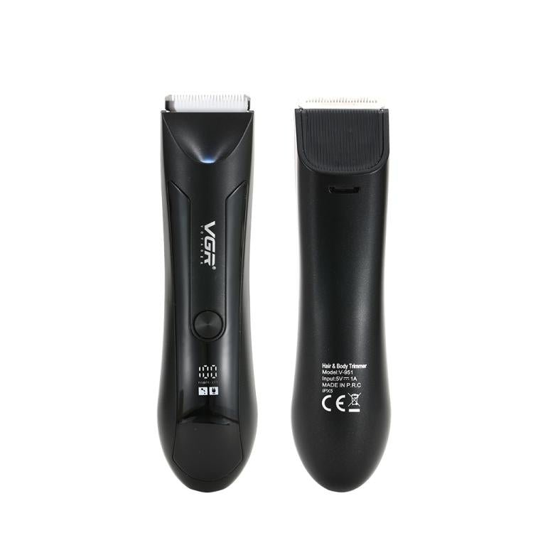 VGR V - 951 IPX5 LED Digital Display Portable Light USB Hair Clipper(Black) - British D'sire