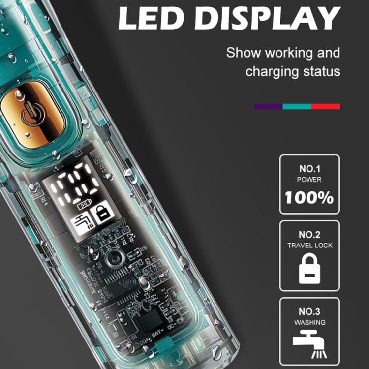 VGR V - 961 IPX7 LED Digital Display USB Electric Hair Clipper(Black) - British D'sire