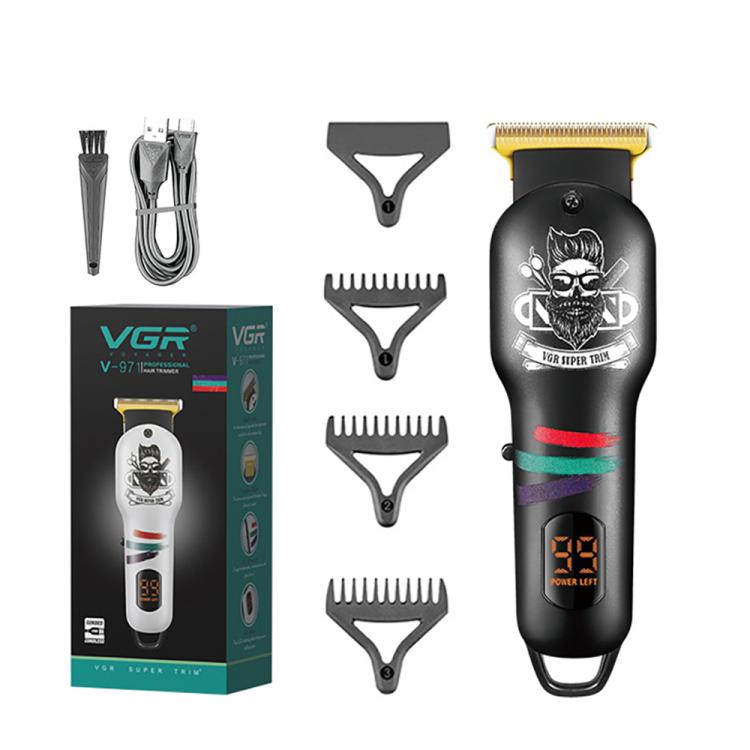 VGR V - 971 Graffiti Design LED Digital Display USB Electric Hair Clipper(Black) - hair clipper - British D'sire