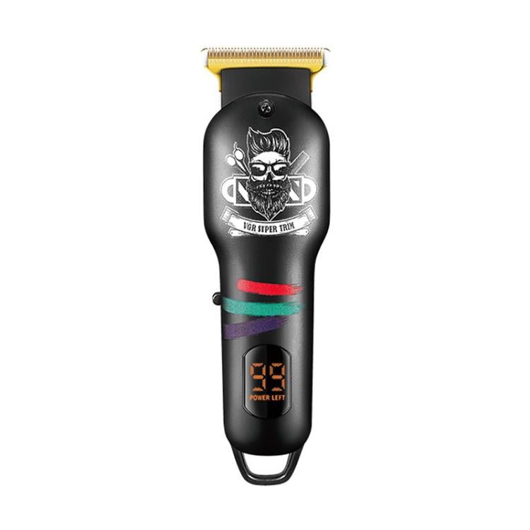 VGR V - 971 Graffiti Design LED Digital Display USB Electric Hair Clipper(Black) - hair clipper - British D'sire