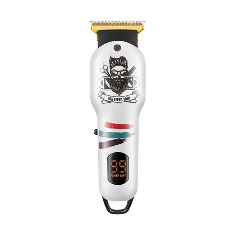 VGR V - 971 Graffiti Design LED Digital Display USB Electric Hair Clipper(White) - British D'sire Main image