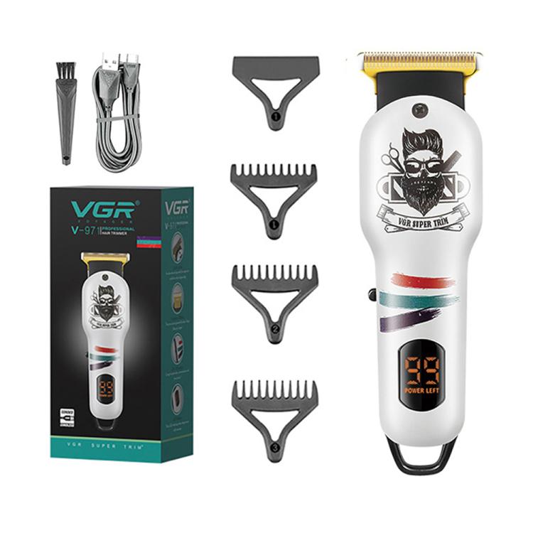 VGR V-971 Graffiti Design LED Digital Display USB Electric Hair Clipper(White) Secondary image