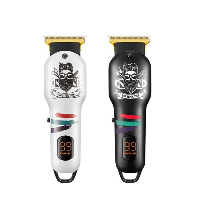 VGR V - 971 Graffiti Design LED Digital Display USB Electric Hair Clipper(White) - British D'sire