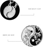 Viaan Set of 2 Yin Yang Pair Necklaces, Taichi BFF Chain, Friendship Chains, Ying Yang Pendant Chain, Dragon Carving Jewellery Chains for Best Friends, Lovers and Couple Gifts, Metal - Necklaces & Pendants - British D'sire