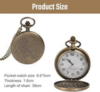 Vicloon Modern Pocket Watch, Quartz Pocket Watch with Chain, Vintage Quartz Pocket Watch Roman Numerals Stylish Pocket Watch for Birthday Anniversary Day Christmas Fathers Day - Watches - British D'sire
