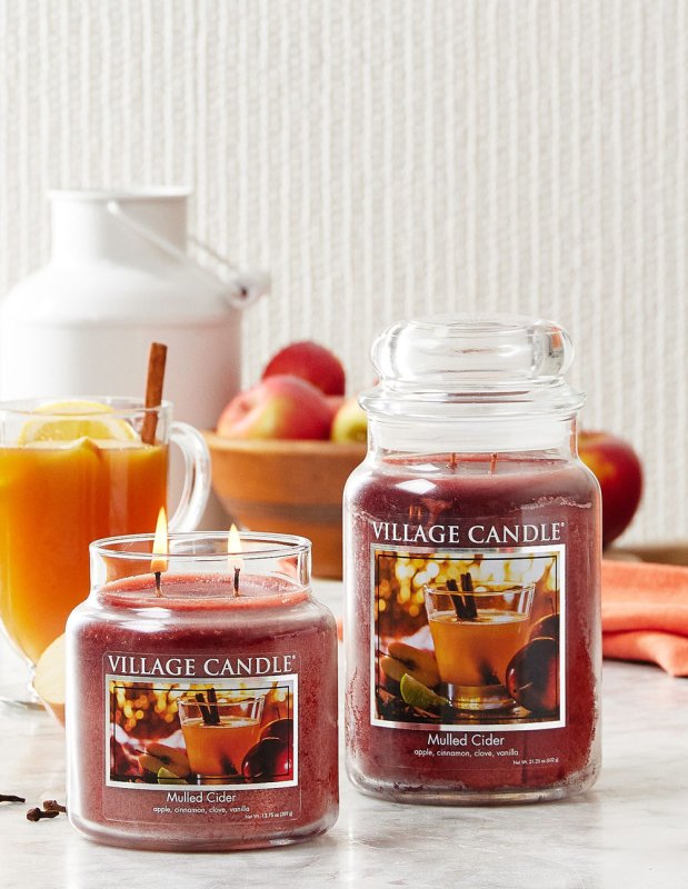 Village Candle - Mulled Cider - Large Glass Dome - Candles - British D'sire