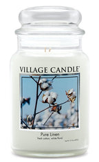 Village Candle - Pure Linen - Large Glass Dome - Candles - British D'sire