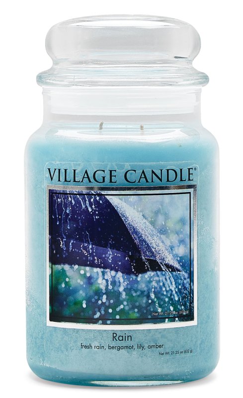 Village Candle - Rain - Large Glass Dome - Candles - British D'sire