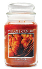 Village Candle - Spiced Pumpkin - Large Glass Dome - Candles - British D'sire