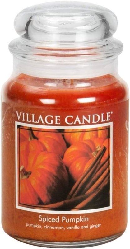 Village Candle - Spiced Pumpkin - Large Glass Dome - Candles - British D'sire