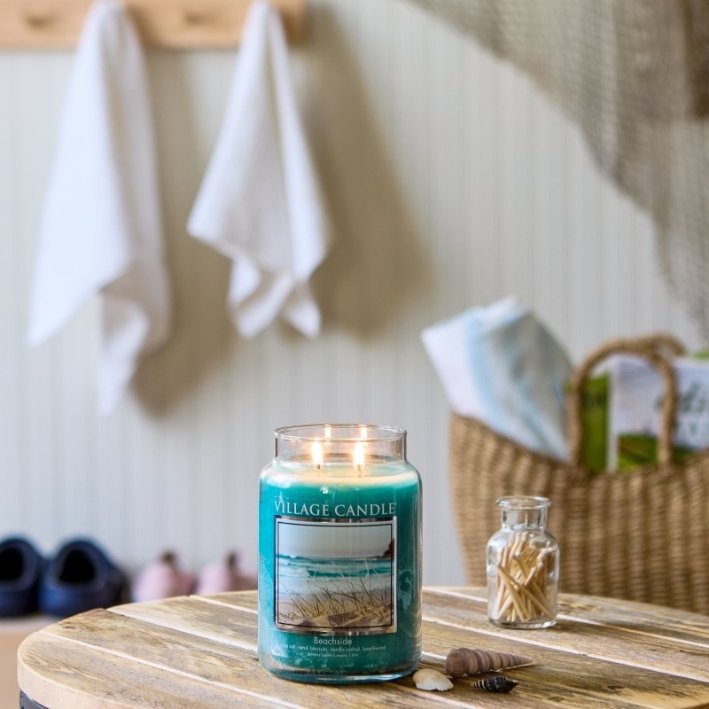 Village Candles - Beachside - Large Glass Dome - Candles - British D'sire
