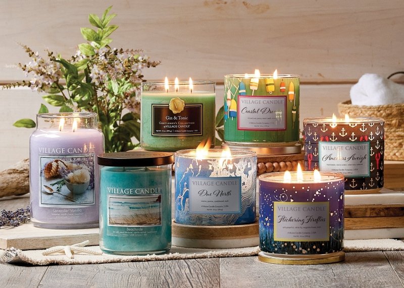 Village Candles - Beachside - Large Glass Dome - Candles - British D'sire