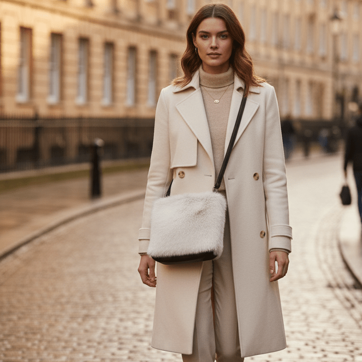Vinette-MS leather-White cowhide olive messenger bag - British D'sire