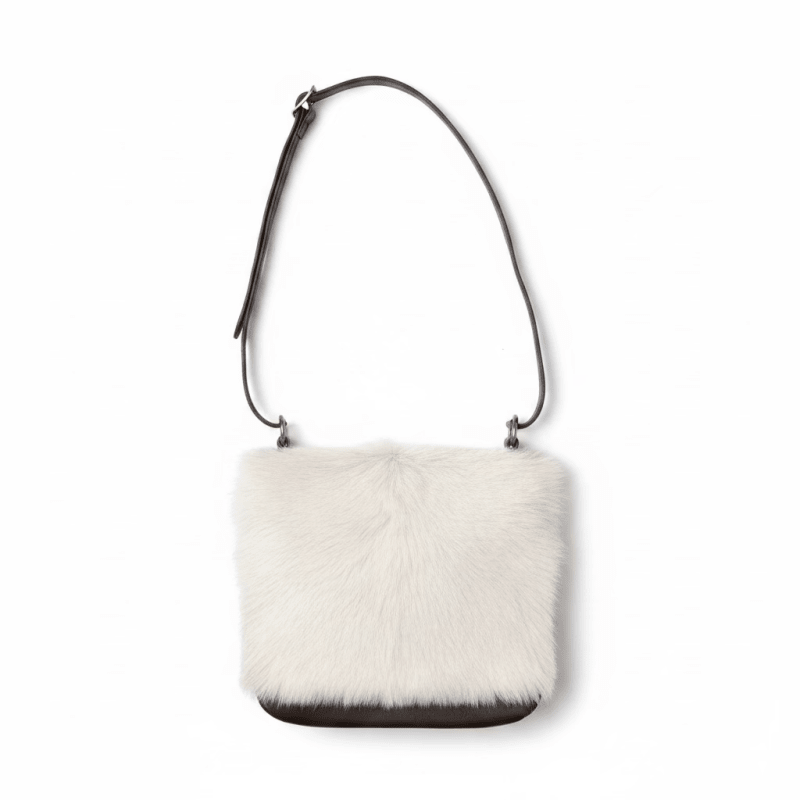 Vinette-MS leather-White cowhide olive messenger bag - British D'sire