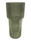 Vintage green Tall Glass Ribbed Vase - Ceramic Vase - British D'sire