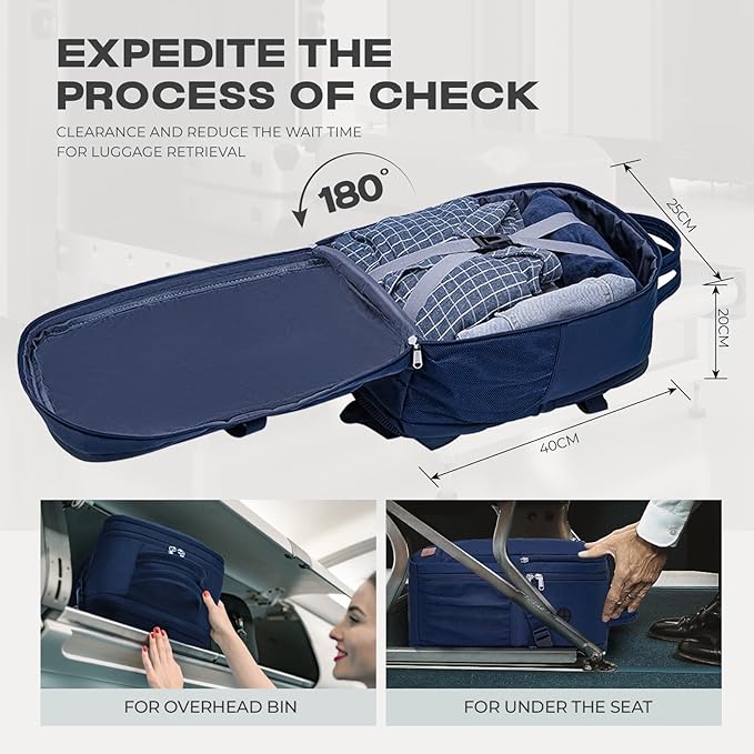 VMIKIV for Ryanair Cabin Bags 40x20x25 Underseat Carry On Backpack,Small Travel Backpack Cabin Size Hand Luggage Bag,Under Seat Cabin Bag Backpack with Laptop Compartment Secondary image