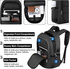 VSNOON Anti - Theft Laptop Backpack, 15.6 - 17.3 inch Business Laptop Rucksack Bag with USB Charging Port & Lock, Water Resistant Travel Backpack Computer Bag for Women Men, Black - Bags & Accessories - British D'sire