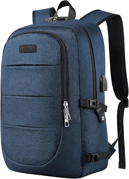 VSNOON Anti - Theft Laptop Backpack, 15.6 - 17.3 inch Business Laptop Rucksack Bag with USB Charging Port & Lock, Water Resistant Travel Backpack Computer Bag for Women Men, Black - Bags & Accessories - British D'sire