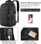 VSNOON Anti - Theft Laptop Backpack, 15.6 - 17.3 inch Business Laptop Rucksack Bag with USB Charging Port & Lock, Water Resistant Travel Backpack Computer Bag for Women Men, Black - Bags & Accessories - British D'sire