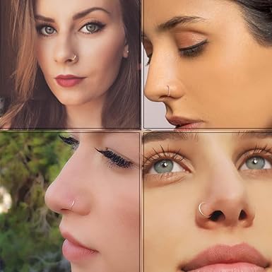 Vyizerr 3‑Pack 316L Steel Nose Hoops – 20G (6/8/10 mm) - Nose Rings - British D'sire