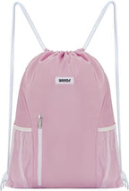 WANDF Drawstring Backpack Sports Gym Sackpack with Mesh Pockets Water Resistant String Bag for Women Men Children - Gym Bags - British D'sire