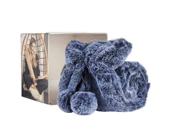 Warmies® Extra Long Hot Water Bottle - Marshmallow Blue Fur - Hot Water bottle Fleece - British D'sire