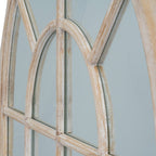 Washed Wood Arched Window Mirror - Mirror - British D'sire