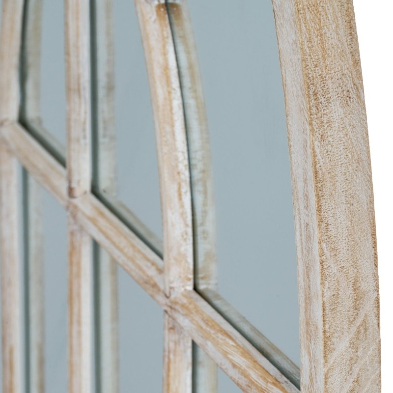 Washed Wood Arched Window Mirror - Mirror - British D'sire