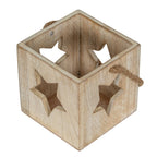 Washed Wood Large Star Tealight Candle Holder - Candle Holders - British D'sire