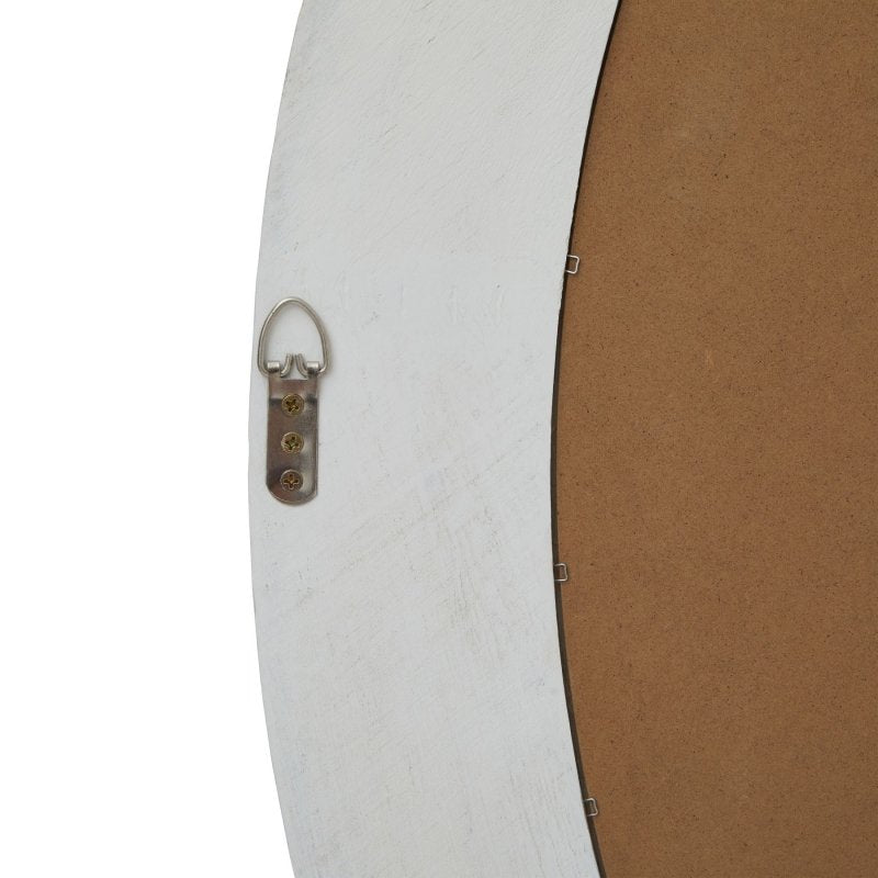 Washed Wood Round Framed Large Mirror - Mirror - British D'sire