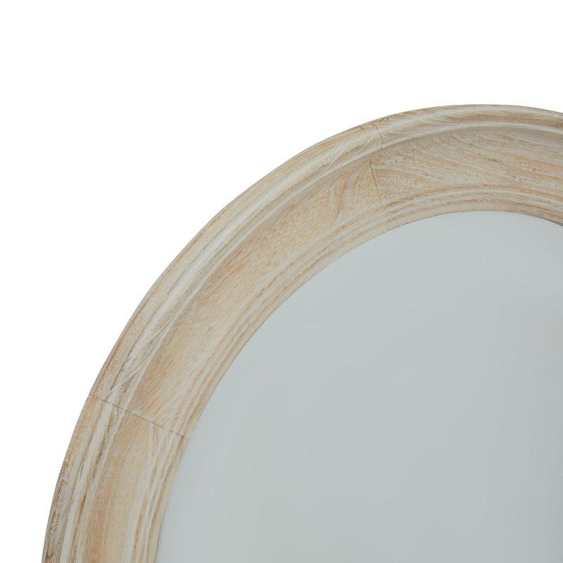Washed Wood Round Framed Mirror - Mirror - British D'sire