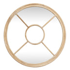 Washed Wood Round Window Mirror - Mirror - British D'sire
