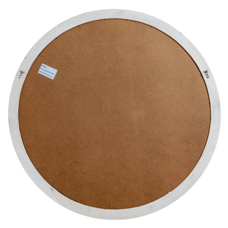 Washed Wood Round Window Mirror - Mirror - British D'sire