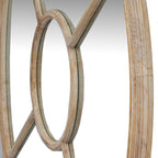 Washed Wood Round Window Mirror - Mirror - British D'sire