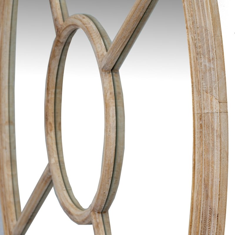 Washed Wood Round Window Mirror - Mirror - British D'sire