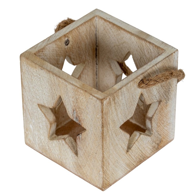 Washed Wood Star Tealight Candle Holder - Candle Holders - British D'sire