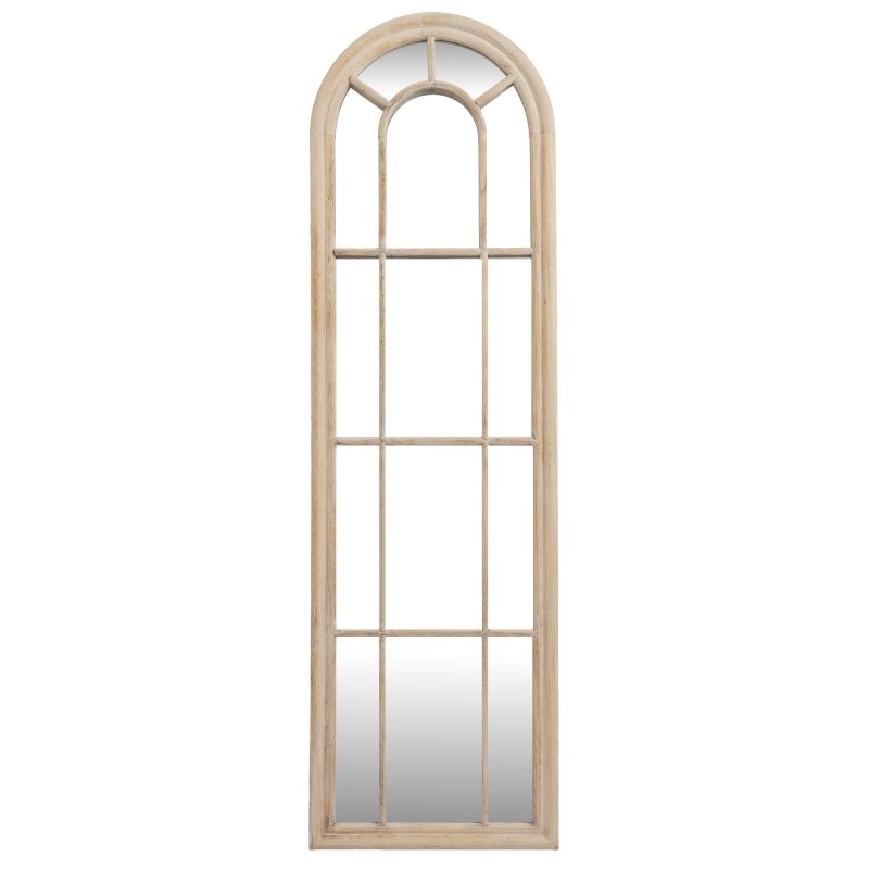 Washed Wood Tall Arched Window Mirror - Mirror - British D'sire