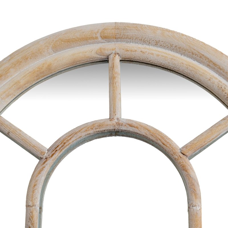 Washed Wood Tall Arched Window Mirror - Mirror - British D'sire