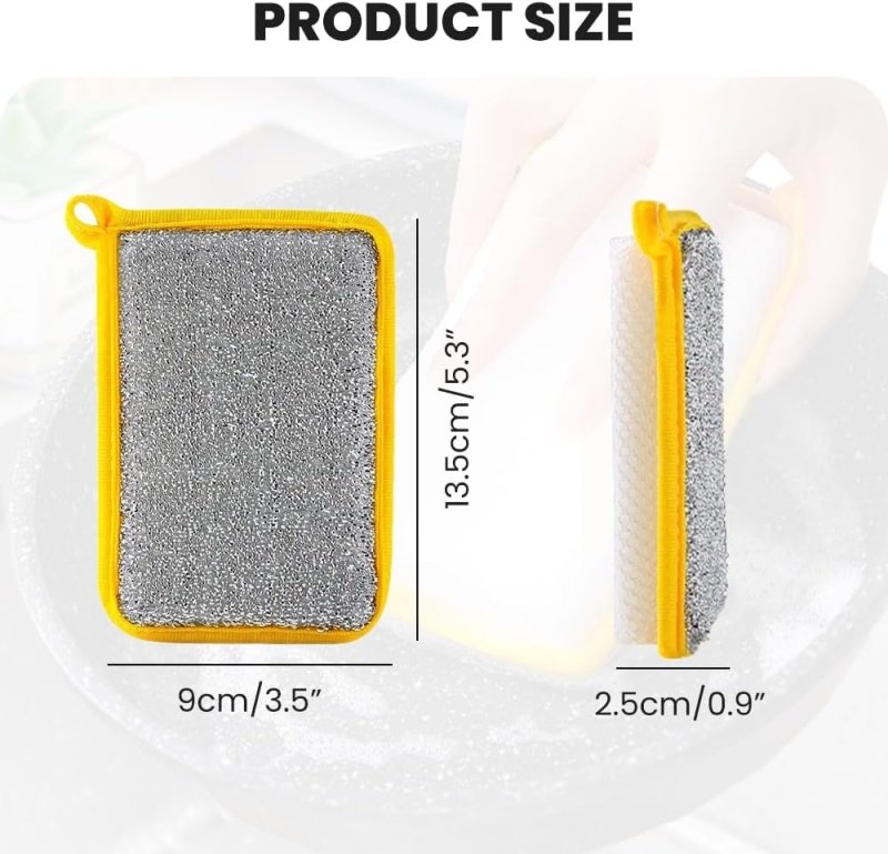 Washing up Sponge, Double Sided Kitchen Dishcloth, Multi-Purpose Absorbent Sponge, Bowl Dish Cleaning Pad Scrubber,Kitchen Dishwashing Cleaning Tool (5pcs) Secondary image