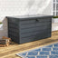 Waterproof Metal Outdoor Garden Storage Box Flat Top 350 L, Black - Storage Box - British D'sire