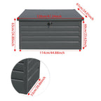 Waterproof Metal Outdoor Garden Storage Box Flat Top 350 L, Black - Storage Box - British D'sire