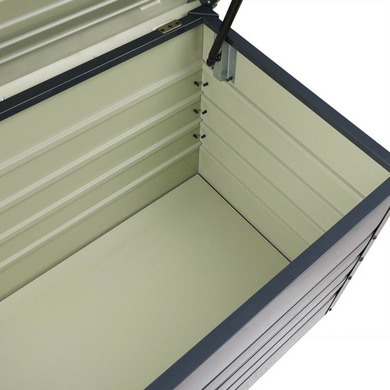Waterproof Metal Outdoor Garden Storage Box Flat Top 350 L, Black - Storage Box - British D'sire