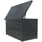 Waterproof Metal Outdoor Garden Storage Box Flat Top 350 L, Black - Storage Box - British D'sire