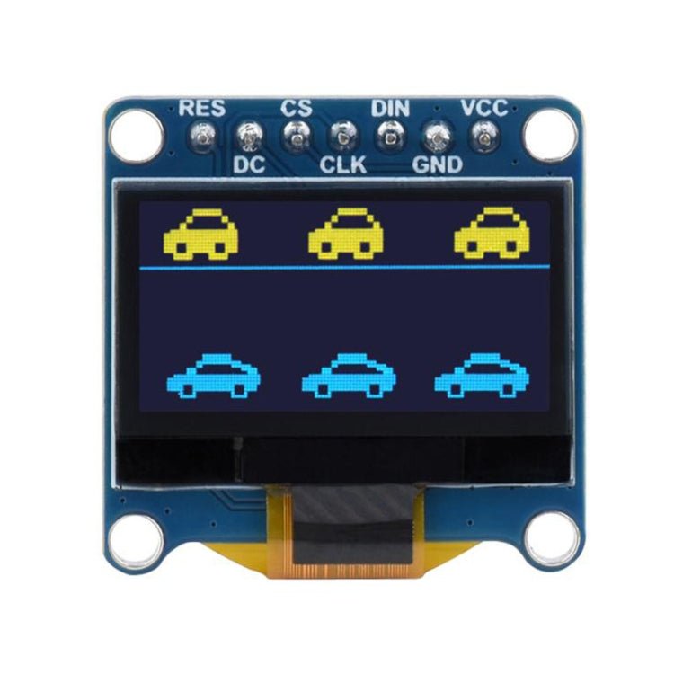 Waveshare 0.96 inch OLED Display Module, 128×64 Resolution, SPI / I2C Communication(C Yellow Blue) - British D'sire Main image