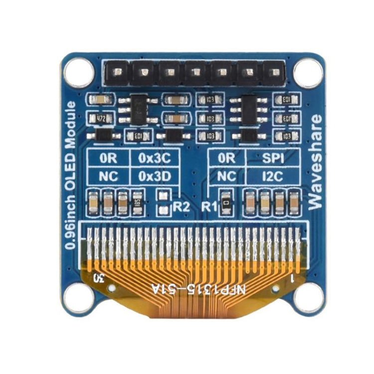 Waveshare 0.96 inch OLED Display Module, 128×64 Resolution, SPI / I2C Communication(C Yellow Blue) - British D'sire