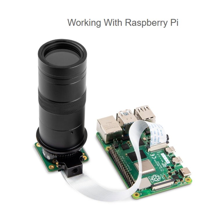 Waveshare 100X Industrial Microscope Lens, C/CS - Mount, for Raspberry Pi HQ Camera(24229) - British D'sire