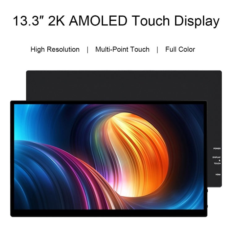 Waveshare 13.3 Inch 2K 2560×1440 HDMI/Type - C Display Interface AMOLED Touch Display(EU Plug) - British D'sire